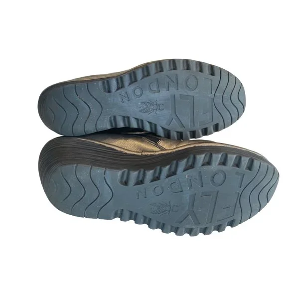 Fly London EU 41 Gold Metallic Weso Boots Booties | Leather Upper - Picture 8 of 13